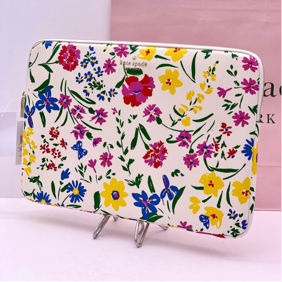 Kate Spade staci I-zip universal laptop sleeve garden bouquet - Picture 11 of 11